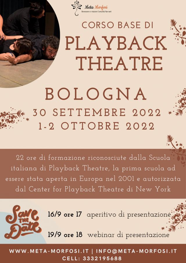 Dal 30 settembre al 2 ottobre si terrà a Bologna il nuovo corso base di Playback Theatre