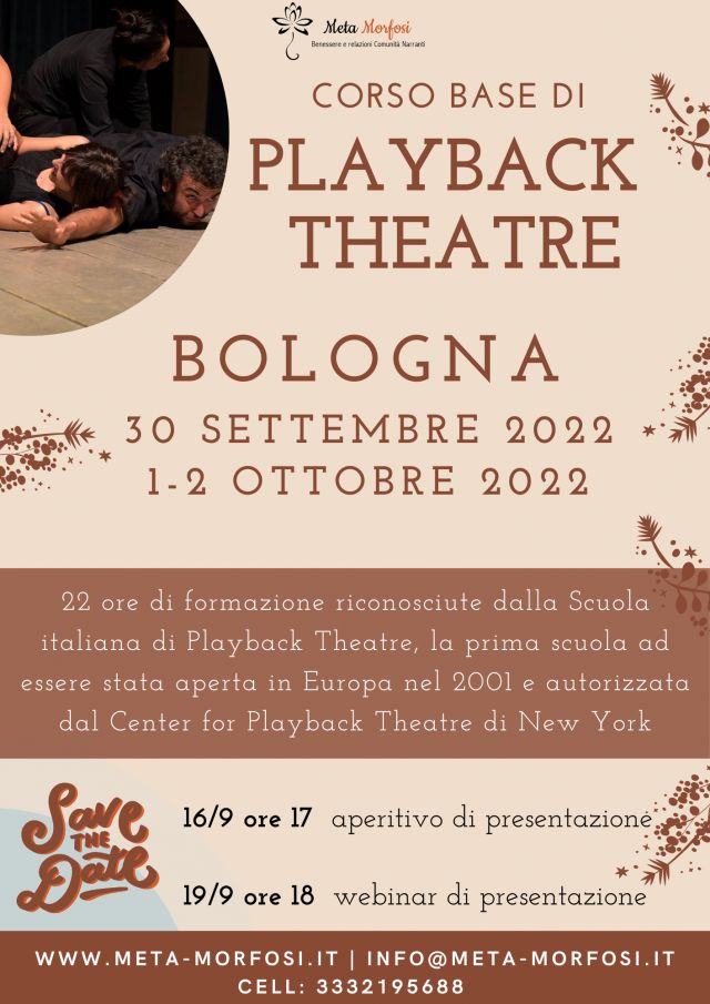 Dal 30 settembre al 2 ottobre si terrà a Bologna il nuovo corso base di Playback Theatre